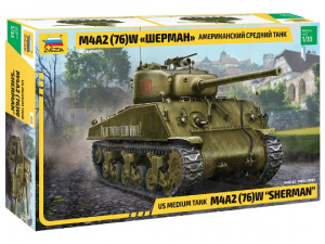 МОДЕЛЬ СБОРНАЯ "ТАНК М4А2 (76) W "ШЕРМАН" АМЕРИКАНСКИЙ СРЕДНИЙ"