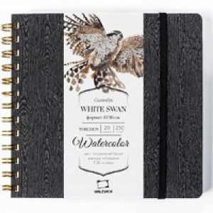 СКЕТЧБУК НА ГРЕБНЕ А6 20 Л 250Г/М2 "WHITE SWAN TORCHON" АКВАРЕЛЬНАЯ БУМАГА