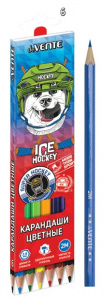 КАРАНДАШИ ЦВЕТНЫЕ "ICE HOCKEY" 6 ЦВ