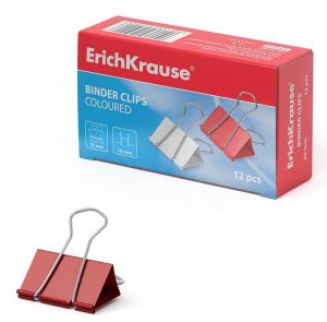 ЗАЖИМ ДЛЯ БУМАГ ERICH KRAUSE 2.5СМ АССОРТИ