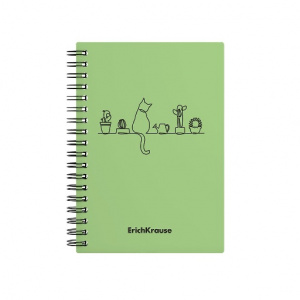 ЗАПИСНАЯ КНИЖКА А6 80Л КЛЕТКА "POWDER CATS" ОЛИВКОВЫЙ