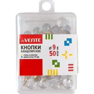 КНОПКИ СИЛОВЫЕ deVENTE 9ММ 50Ш/У ПРОЗРАЧНЫЕ ЗОЛОТО