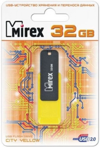КАРТА ПАМЯТИ MIREX 32Gb "CITY YELLOW" ЖЕЛТАЯ