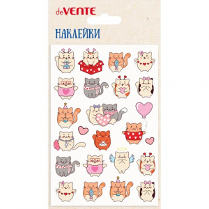 НАКЛЕЙКИ ИЗ МЯГКОГО ЭВА "КОШКИ И ЛЮБОВЬ" 10*15 СМ