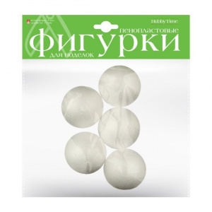 ФИГУРЫ ИЗ ПЕНОПЛАСТА "ПОЛУСФЕРЫ" D=70ММ 5ШТ