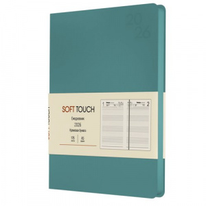 ЕЖЕДНЕВНИК А5 2026 LISTOFF 176Л 145х210ММ SOFT TOUCH БИРЮЗОВЫЙ