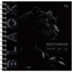 СКЕТЧБУК НА ГРЕБНЕ А5 40 Л 120Г/М2 "BLACK TIGER" ОФСЕТНАЯ БУМАГА 120Г/М2