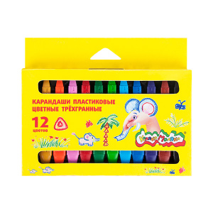 НАБОР ВОСКОВЫХ МЕЛКОВ "КАЛЯКА МАЛЯКА" 12ЦВ 