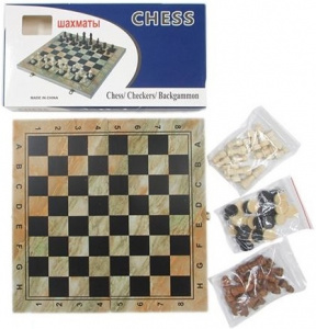 ИГРА НАБОР 3 В 1 ШАХМАТЫ ШАШКИ НАРДЫ 