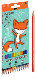 КАРАНДАШИ ЦВЕТНЫЕ "FOXY" 12 ЦВ