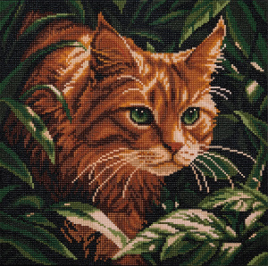 АЛМАЗНАЯ МОЗАИКА "УСАТЫЙ ОХОТНИК" 40*40СМ