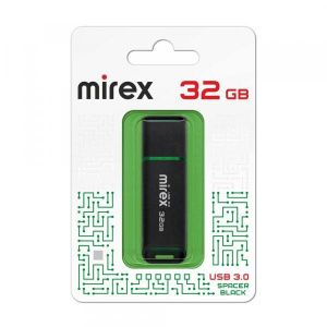 КАРТА ПАМЯТИ MIREX 32Gb USB 3.0 "SPACER BLACK" ЧЕРНАЯ 