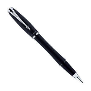 РУЧКА ПОДАРОЧНАЯ ПЕРЬЕВАЯ СИНЯЯ PARKER "URBAN MUTED BLACK" CT ЦВЕТ КОРПУСА ЧЕРНЫЙ В КАРТОННОМ ФУТЛЯРЕ