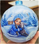 ИГРУШКА СТЕКЛЯННАЯ  ШАР "ЗИМНЯЯ СКАЗКА"