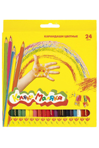 КАРАНДАШИ ЦВЕТНЫЕ "КАЛЯКА-МАЛЯКА" 24 ЦВ