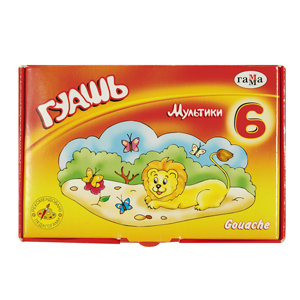 КРАСКИ ГУАШЬ  6ЦВ ГАММА 20МЛ МУЛЬТИКИ