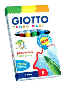 ФЛОМАСТЕРЫ  "GIOTTO TURBO MAXI" 6 ЦВ