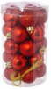 НАБОР ИГРУШЕК НА ЕЛКУ "СНЕЖОК КРАСНЫЙ" 25ШТ 3СМ 
