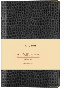 ЕЖЕДНЕВНИК  A6 2027 BUSINESS PREMIUM "ИГУАНА" ЧЕРНЫЙ 176Л 113х146ММ