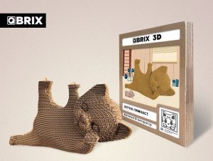 КОНСТРУКТОР КАРТОННЫЙ 3D КОТИК ГИМНАСТ