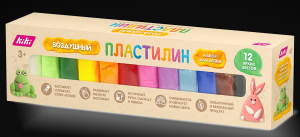 НАБОР ДЛЯ ТВОРЧЕСТВА KiKi ЛЕГКИЙ ПЛАСТИЛИН 12 ЦВЕТОВ
