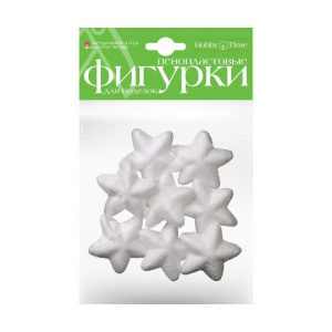 ФИГУРЫ ИЗ ПЕНОПЛАСТА "ЗВЕЗДОЧКИ" D=50ММ 8ШТ
