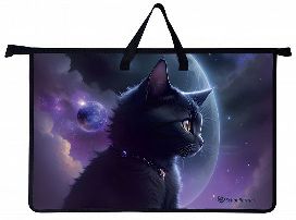 ПАПКА ПОРТФЕЛЬ НА МОЛНИИ С РУЧКАМИ А3 "КОСМОКОТИК" ПЛАСТИК 46.6*33,5*5СМ 
