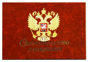 ПАПКА АДРЕСНАЯ "СВИДЕТЕЛЬСТВО О РОЖДЕНИИ С ОРЛОМ"