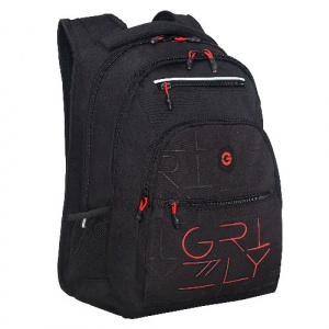 РЮКЗАК МОЛОДЕЖНЫЙ GRIZZLY RU-531-3 ЧЕРНЫЙ-КРАСНЫЙ 43*31*20СМ