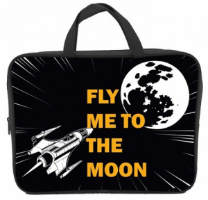 ПАПКА ПОРТФЕЛЬ НА МОЛНИИ С РУЧКАМИ А4 "FLY ME TO THE MOON'' ТЕКСТИЛЬ 35*26,5*7.5СМ 