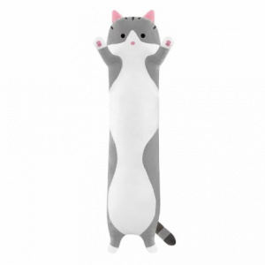 ИГРУШКА-ПОДУШКА "КОТ БАТОН СЕРЫЙ" 90 СМ