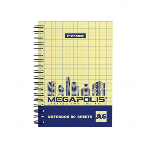 БЛОКНОТ А6 80Л НА ГРЕБНЕ ERICH KRAUSE "MEGAPOLIS YELLOW CONCEPT"