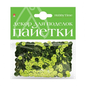 ПАЙЕТКИ HOBBY TIME 6ММ ОДНОТОННЫЕ МЕТАЛЛИЗИРОВАННЫЕ