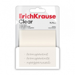 БЛОК ЗАКЛАДКА ПЛАСТИК 75*75 50Л "ERICH KRAUSE" ПРОЗРАЧНЫЙ