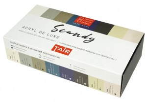 КРАСКИ АКРИЛОВЫЕ "TAIR. ACRYL DE LUXE" 8ЦВ 20МЛ МАТОВЫЕ СКАНДИ