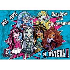 АЛЬБОМ ДЛЯ РИСОВАНИЯ НА ГРЕБНЕ 20 ЛИСТОВ "MONSTER HIGH"  