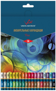 КАРАНДАШИ АКВАРЕЛЬНЫЕ "VISTA-ARTISTA" 36 ЦВЕТОВ 