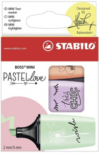 НАБОР МАРКЕРОВ ВЫДЕЛИТЕЛЕЙ STABILO BOSS MINI PASTELLOVE 3 ЦВЕТА