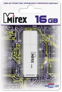 КАРТА ПАМЯТИ MIREX 16Gb "LINE WHITE" БЕЛАЯ 