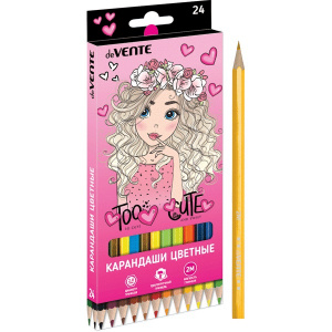 КАРАНДАШИ ЦВЕТНЫЕ "TOO CUTE GIRL" 24 ЦВ