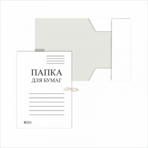 ПАПКА НА ЗАВЯЗКАХ А4 КАРТОН МЕЛОВАННЫЙ 400Г/М LAMARK БЕЛАЯ