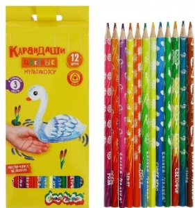 КАРАНДАШИ ЦВЕТНЫЕ 12 ЦВ "МУЛЬТИКОЛОР"