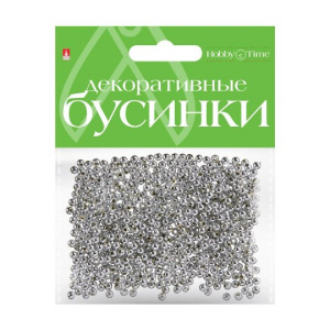 БУСИНЫ HOBBY TIME СЕРЕБРЯНЫЕ 3ММ