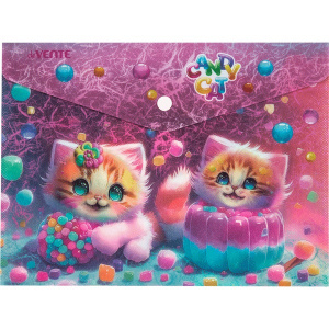 ПАПКА НА КНОПКЕ А5 180МКМ "CANDY CAT"