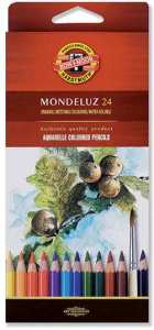 КАРАНДАШИ ЦВЕТНЫЕ АКВАРЕЛЬНЫЕ "MONDELUZ" 24 ЦВ