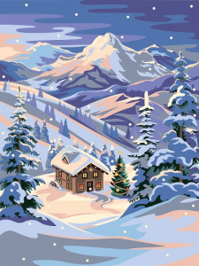 КАРТИНА ПО НОМЕРАМ 40*30СМ "СКАЗОЧНАЯ ЗИМА" 
