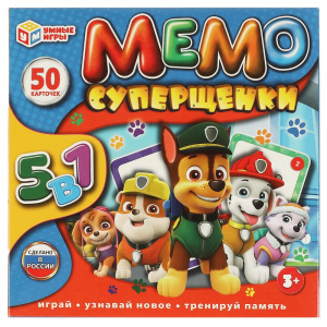 ИГРА МЕМО "СУПЕРЩЕНКИ" 5 В 1