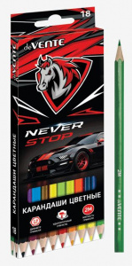 КАРАНДАШИ ЦВЕТНЫЕ "NEVER STOP" 18 ЦВ