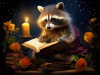 АЛМАЗНАЯ МОЗАИКА 30*40СМ ЕНОТИК С КНИГОЙ