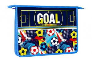 ПАПКА ДЛЯ ТЕТРАДЕЙ НА МОЛНИИ А4 "GOAL!" ПЛАСТИК 34*24*7,5СМ